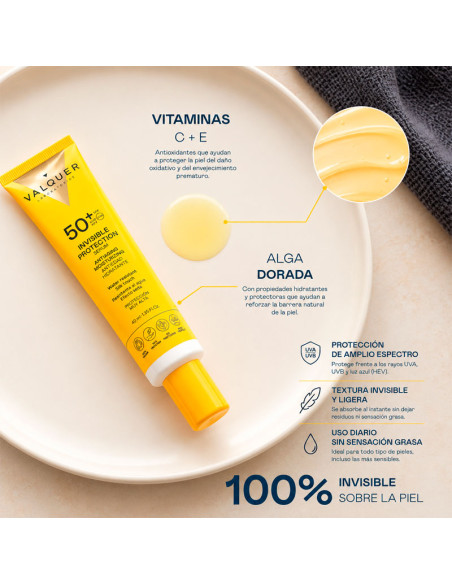 Sérum Facial Invisible Protección Spf50 Antiedad E Hidratante 40Ml