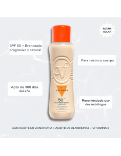 Leche Bronceadora Valquer Zanahorias Fps50 480Ml 2