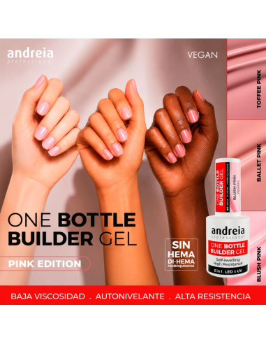 Gel Viscosidad Baja One Bottle Builder Gel Andreia Toffee Pink 14Ml