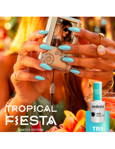 Pack 6 Esmalte Semipermanente Andreia Gel Polish Tropical Fiesta Regalo Expositor