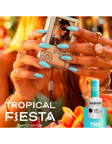 Pack 6 Esmalte Semipermanente Andreia Gel Polish Tropical Fiesta Regalo Expositor