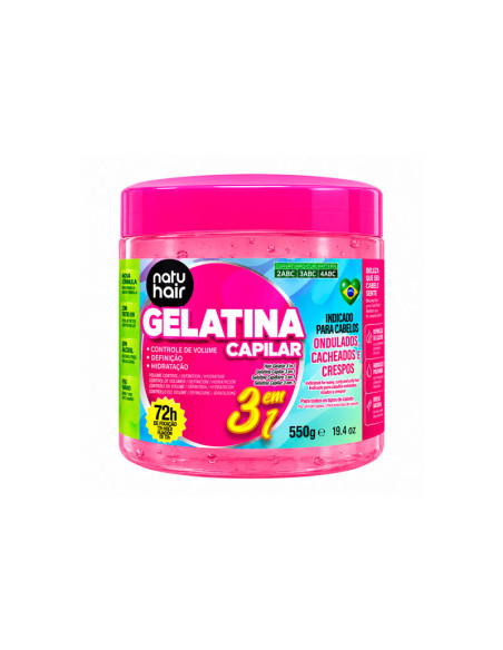 Gelatina Capilar Especial Rizos 3 En 1 Natu Hair 500Gr