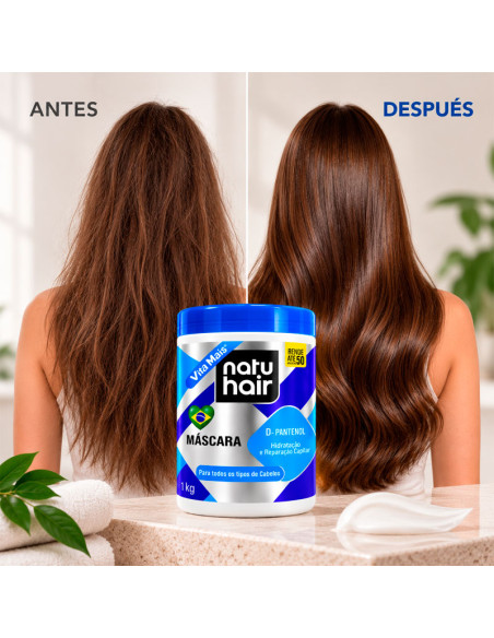 Mascarilla D-Pantenol Natu Hair Hidratación Y Reparación 1Kg