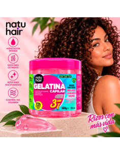 Gelatina Capilar Especial Rizos 3 En 1 Natu Hair 500Gr 2