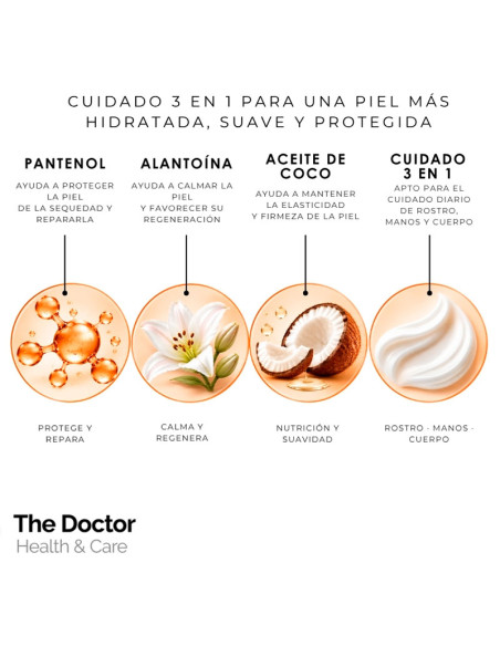 Crema Facial Y Corporal 3 En 1 Panthenol The Doctor+ 250Ml