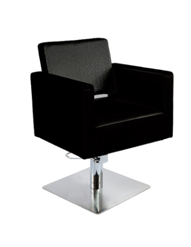 Sillon Aida Negro Pie Cuadrado Bomba Hidraulica
