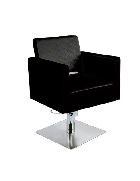 Sillon Aida Negro Pie Cuadrado Bomba Hidraulica