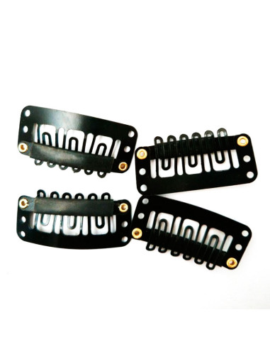 Clips Extensiones Negras 3.2 Cm 4 Unidades