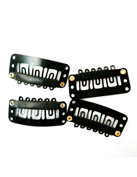Clips Extensiones Negras 3.2 Cm 4 Unidades