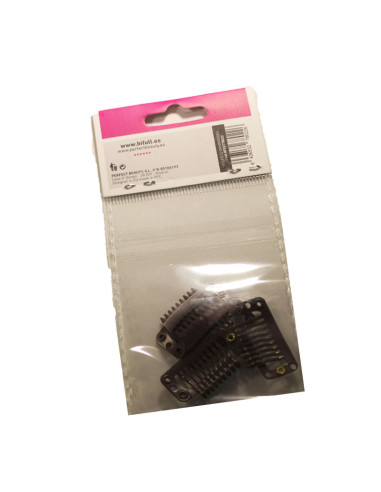 Clips Extensiones Marrones 3.2 Cm 4 Unidades