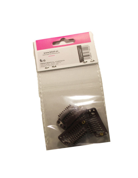 Clips Extensiones Marrones 3.2 Cm 4 Unidades
