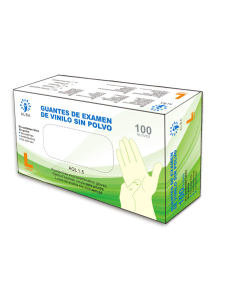 Guantes Vinilo Sin Polvo Talla L