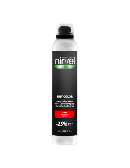Spray Nirvel Dry Color Cubre Raíces Caoba 300Ml