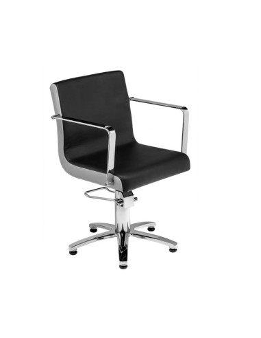 Sillon Barbara Negro Pie Cuadrado Bomba Hidraulica